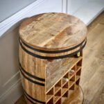 Surrey Solid Dark Wood Barrel Wine Sideboard - Image 6