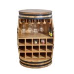 Surrey Solid Dark Wood Barrel Wine Sideboard - Image 4