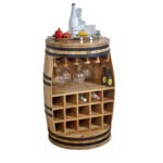 Surrey Solid Dark Wood Barrel Wine Sideboard - Image 2
