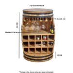 Surrey Solid Dark Wood Barrel Wine Sideboard - Image 8