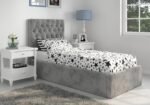 Milan Single Velvet Ottoman Bed