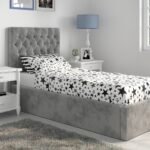 Milan Single Velvet Ottoman Bed