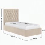 Milan Single Velvet Ottoman Bed - Image 2