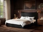 Miller Curved Headboard Bed Black Chenille - Image 2