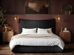 Miller Curved Headboard Bed Black Chenille - Image 4