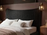 Miller Curved Headboard Bed Black Chenille - Image 5