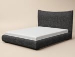 Miller Curved Headboard Bed Black Chenille - Image 7