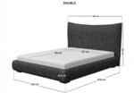 Miller Curved Headboard Bed Black Chenille - Image 9