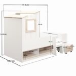 Millie Low Sleeper House Bed with Storage White - Image 2