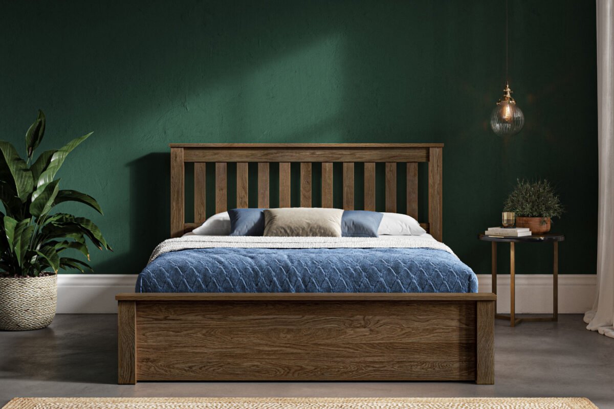 Emporia Monaco Solid Warm Oak Ottoman Bed