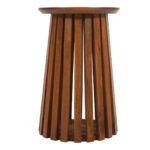 Slatted Mango Wood Side Table - Image 5