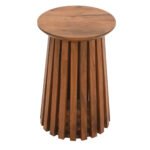 Slatted Mango Wood Side Table - Image 2