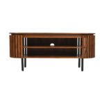 Slatted Mango Wood TV Cabinet - Image 3