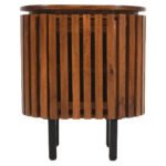 Slatted Mango Wood Bedside Table - Image 2