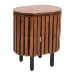 Slatted Mango Wood Bedside Table - Image 3