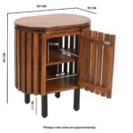 Slatted Mango Wood Bedside Table - Image 4