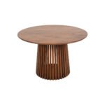 Slatted Mango Wood Round Dining Table - Image 2