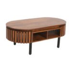 Slatted Mango Wood Coffee Table Rectangular - Image 5