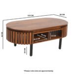 Slatted Mango Wood Coffee Table Rectangular - Image 4