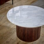 Opal Mango Wood Coffee Table With Marble Top - Image 4