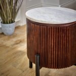 Opal Mango Wood Side Table With Marble Top & Metal Legs - Image 4