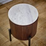 Opal Mango Wood Side Table With Marble Top & Metal Legs - Image 5