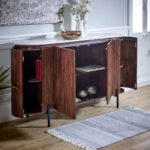 Opal Mango Wood Sideboard With Marble Top & Metal Legs - Image 3