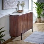 Opal Mango Wood Sideboard With Marble Top & Metal Legs - Image 5