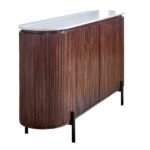 Opal Mango Wood Sideboard With Marble Top & Metal Legs - Image 2