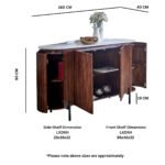 Opal Mango Wood Sideboard With Marble Top & Metal Legs - Image 10