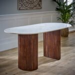 Opal Mango Wood Dining Table 170Cm With Marble Top - Image 3