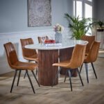 Opal Mango Wood Dining Table 170Cm With Marble Top - Image 4