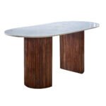 Opal Mango Wood Dining Table 170Cm With Marble Top - Image 2
