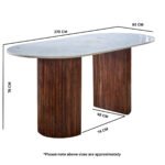 Opal Mango Wood Dining Table 170Cm With Marble Top - Image 10