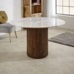 Opal Mango Wood Dining Table Round With Marble Top - Image 7