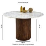 Opal Mango Wood Dining Table Round With Marble Top - Image 10