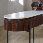 Opal Mango Wood Console Table With Marble Top And Metal Legs - Image 5