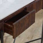 Opal Mango Wood Console Table With Marble Top And Metal Legs - Image 6