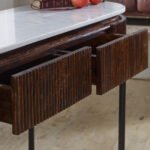 Opal Mango Wood Console Table With Marble Top And Metal Legs - Image 7
