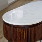 Opal Mango Wood Console Table With Marble Top And Metal Legs - Image 8