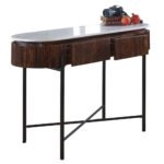 Opal Mango Wood Console Table With Marble Top And Metal Legs - Image 2