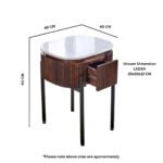 Opal Mango Wood Bedside Table With Marble Top & Metal Legs - Image 9
