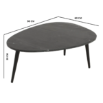 Opal Coffee Table With Black Marble Top & Metal Legs - Image 5
