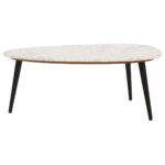 Opal Coffee Table With White Marble Top & Metal Legs - Image 2