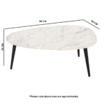 Opal Coffee Table With White Marble Top & Metal Legs - Image 5