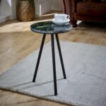 Opal Side Table With Black Marble Top & Metal Legs - Image 3