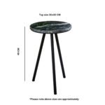 Opal Side Table With Black Marble Top & Metal Legs - Image 6
