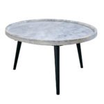 Opal Coffee Table With Marble Top And Metal Legs - Image 2