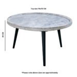 Opal Coffee Table With Marble Top And Metal Legs - Image 9