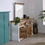 Alfie Mirror Frame With Shelf Solid Mango Wood - Image 6